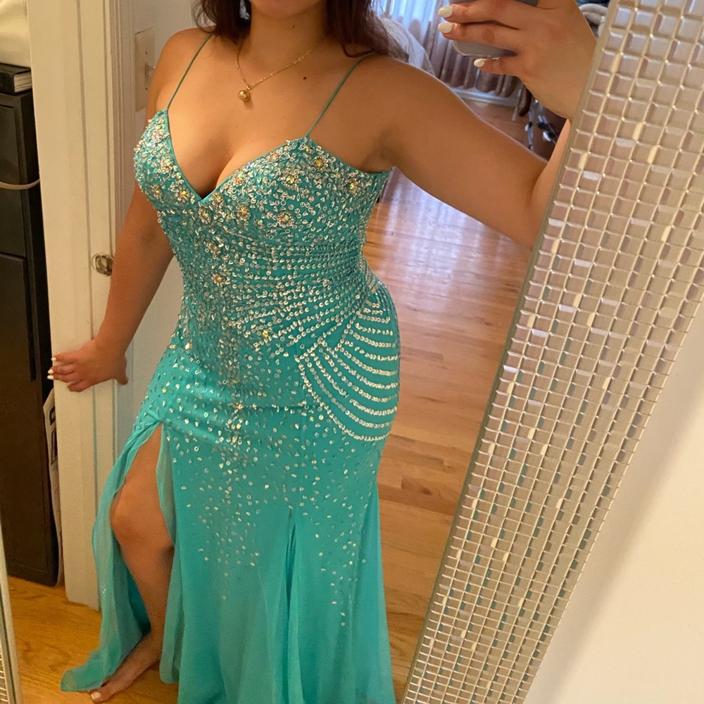 blue mermaid dress prom dress formal gown